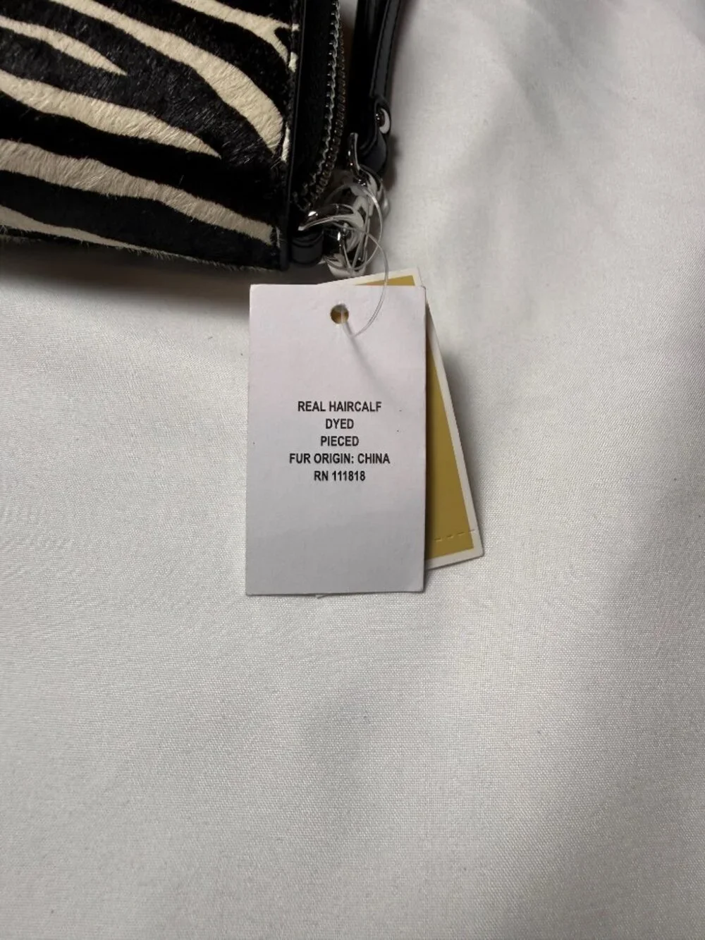 Michael Kors Jet Set Travel Zebra Print Calf Hair Continental Wallet Black White